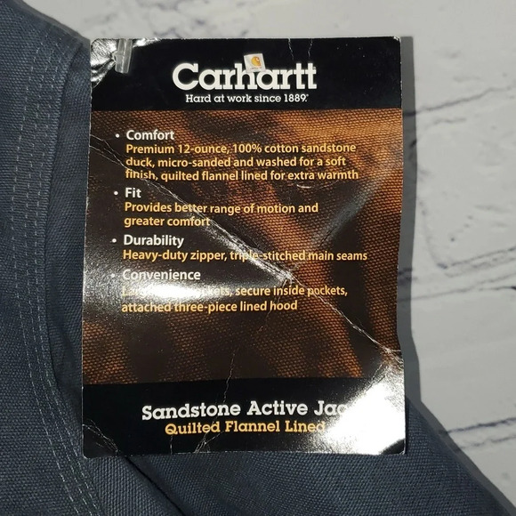 Carhartt Quilted Sandstone Active Work Jacket 3XL j140 NWT - Picture 7 of 16
